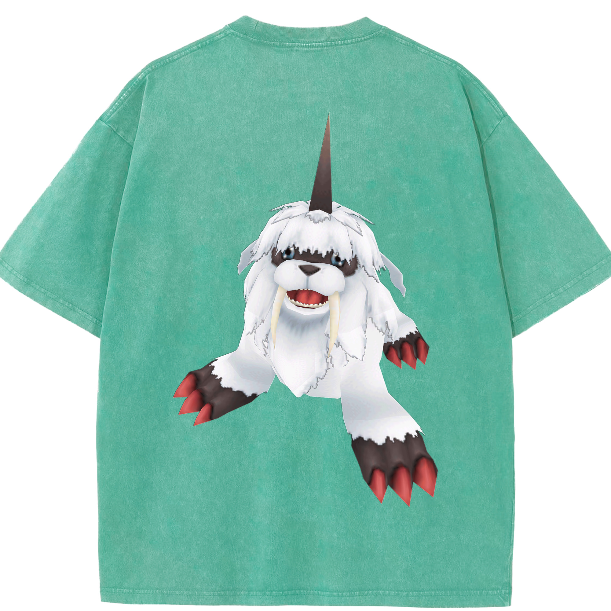 （画像用） Digimon デジタルモンスター/デジモン 綿100% ヴィンテージ風 半袖Tシャツ（背面プリント）